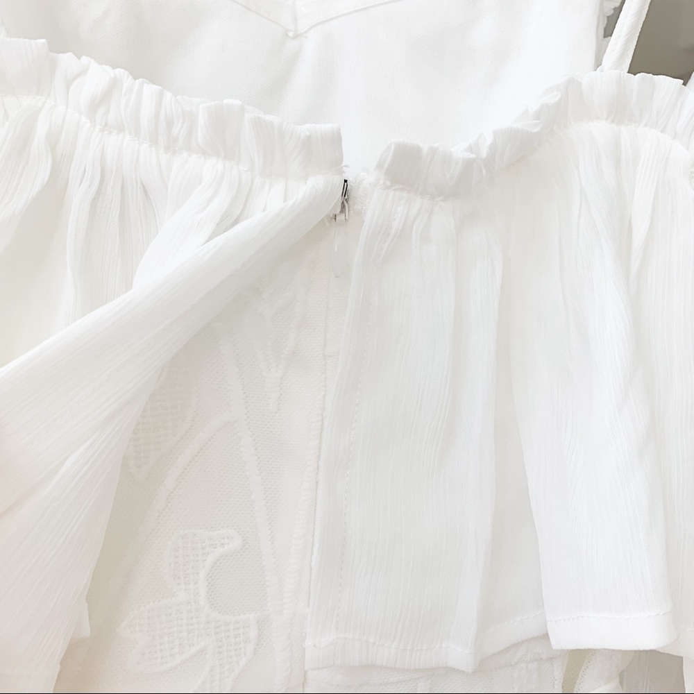 Flying Tomato White Off-Shoulder Dress - Picture 7 of 16